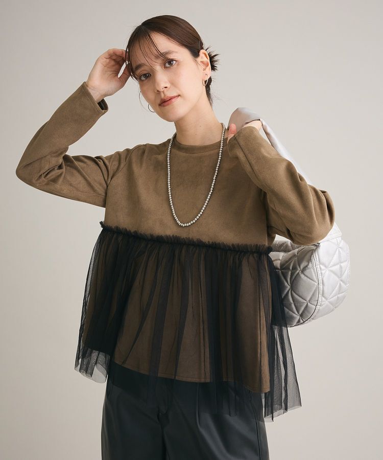 Green Parks「・swing by チュールレイヤープルオーバー」|Tシャツ・カットソー|