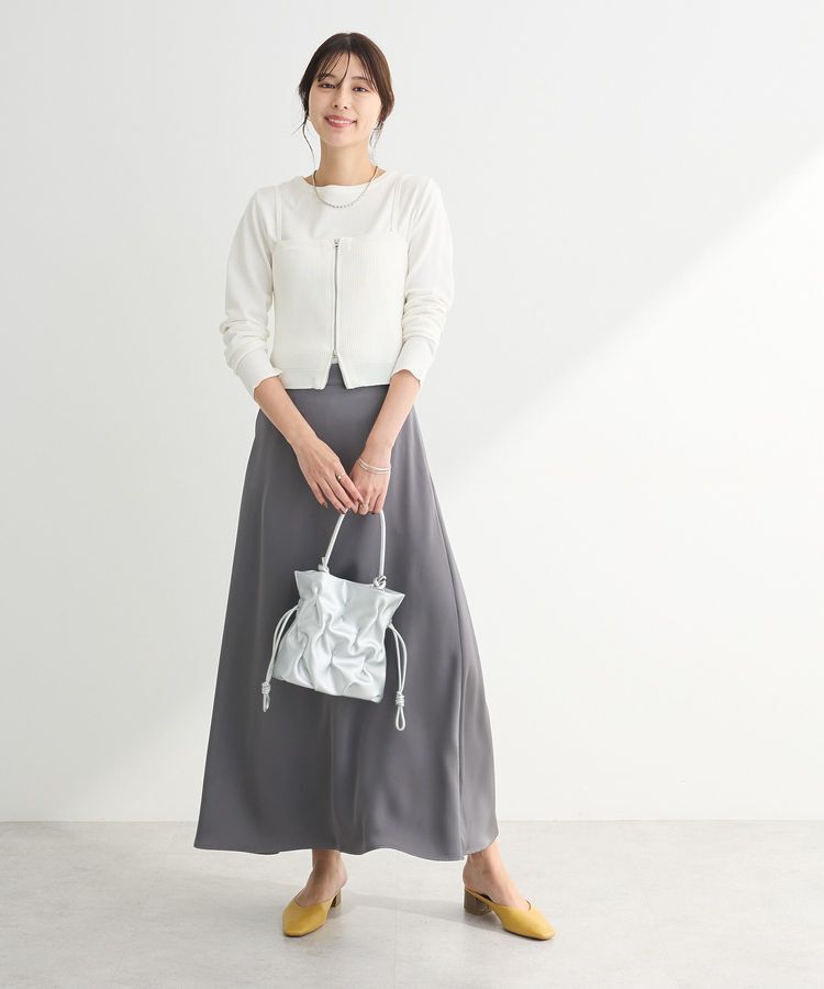 Green Parks「・Petit Fleur サテンフレアスカート」|フレア|