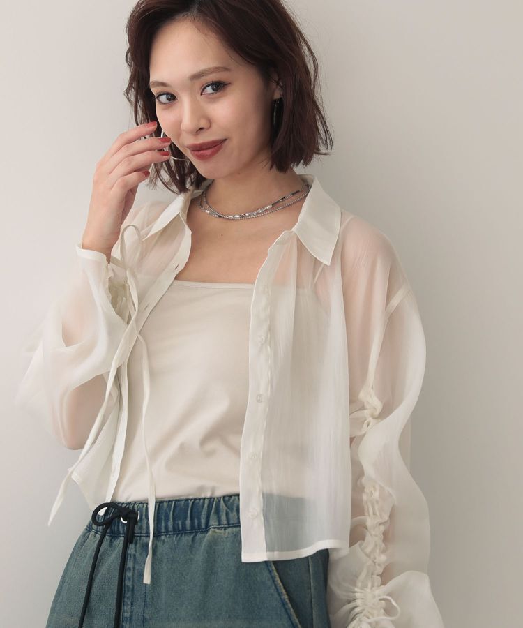 Green Parks「EGOISTドロストシアーシャツ」|シャツ・ブラウス|Ecru