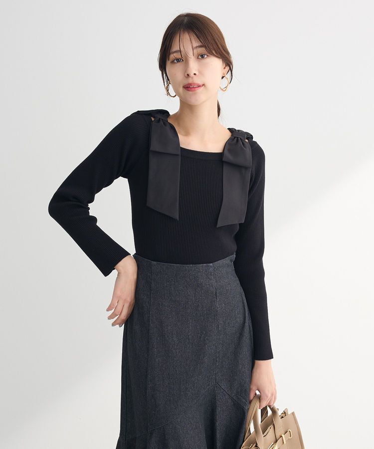 Green Parks「・swing by ショルダーリボンプルオーバー」|Tシャツ・カットソー|