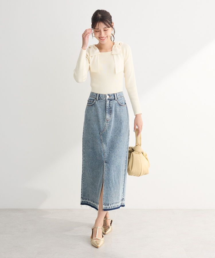 Green Parks「・swing by ショルダーリボンプルオーバー」|Tシャツ・カットソー|