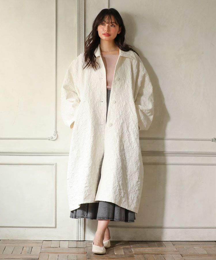 Green Parks「・ELENCARE DUE ジャカードステンカラーコート」|ステンカラーコート|Ivory