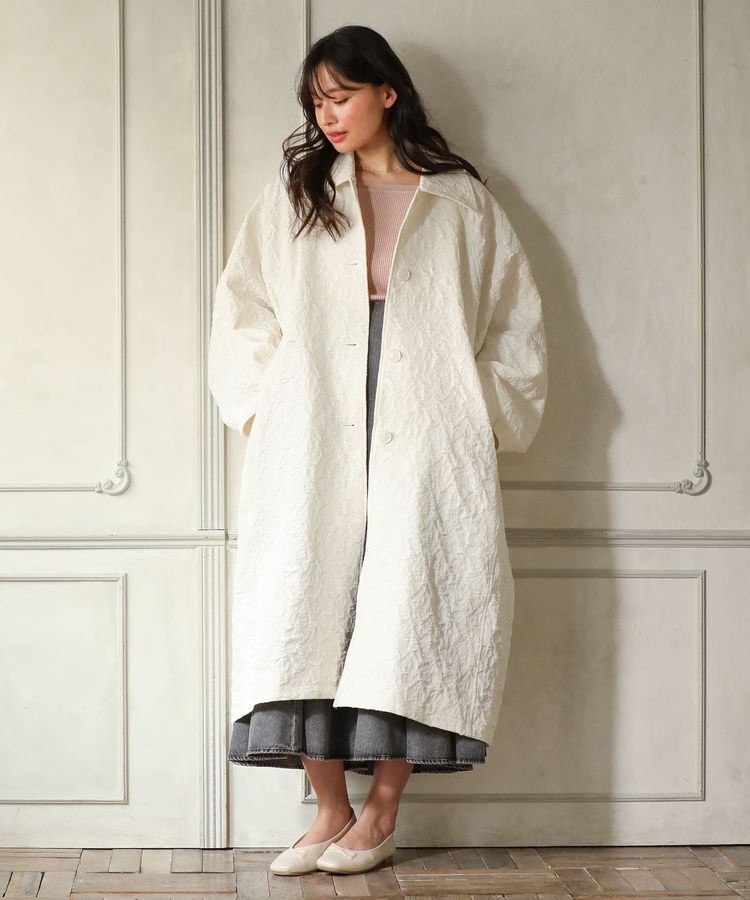 Green Parks「・ELENCARE DUE ジャカードステンカラーコート」|ステンカラーコート|