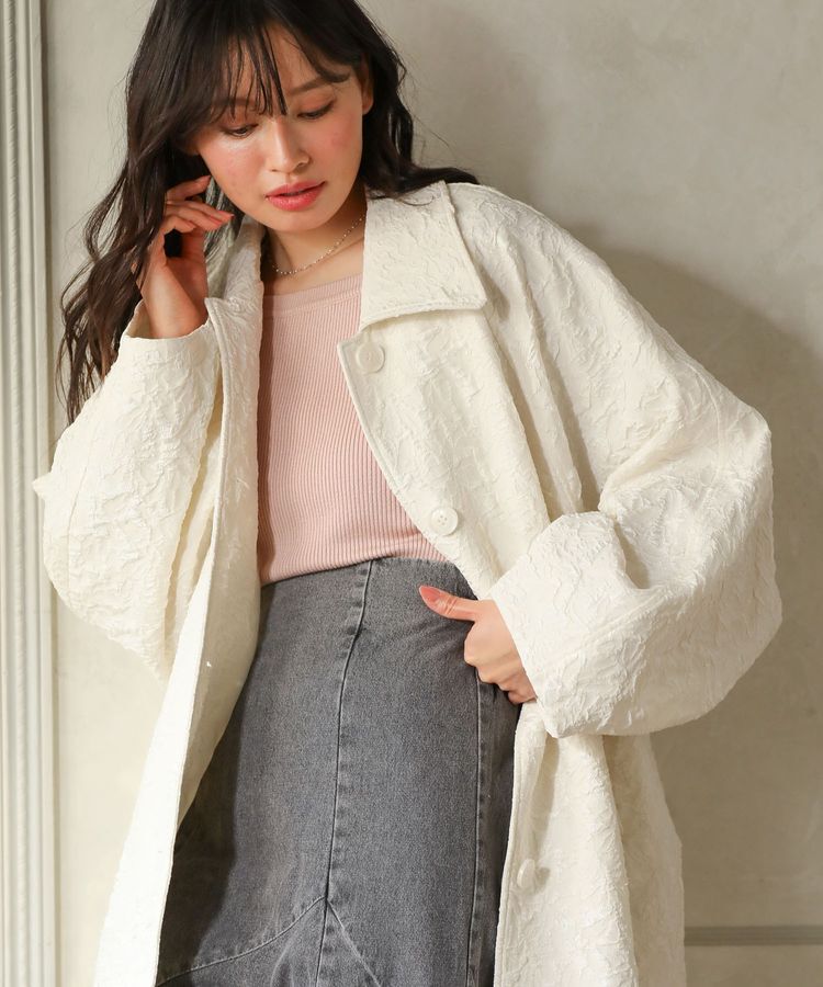 Green Parks「・ELENCARE DUE ジャカードステンカラーコート」|ステンカラーコート|