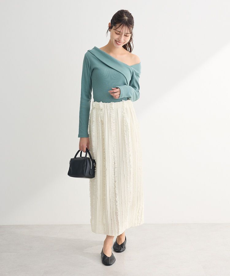 Green Parks「ジャガードストライプフリルIラインスカート」|スカート|