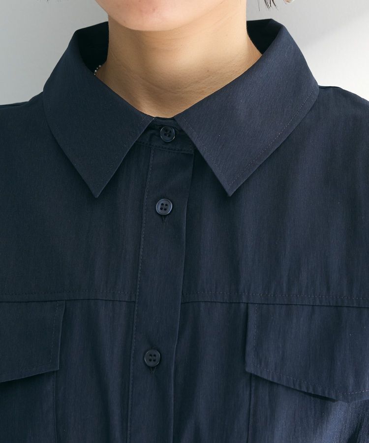 Green Parks「ミディ丈ミリタリーシャツワンピース」|ワンピース|