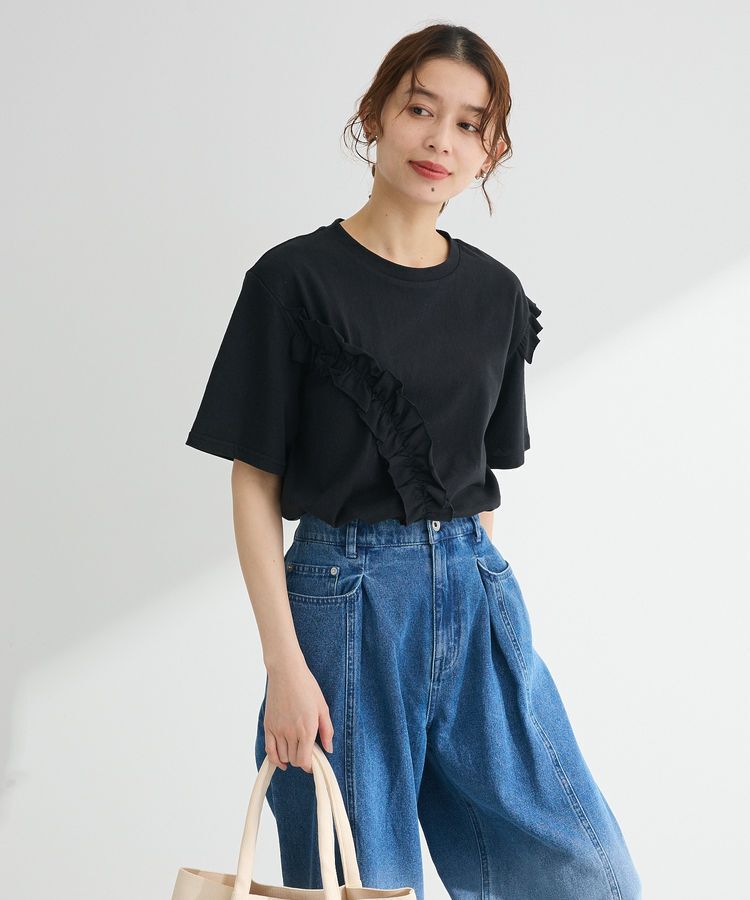 Green Parks「・Petit Fleur アシンメトリーフリルTEE」|Tシャツ・カットソー|