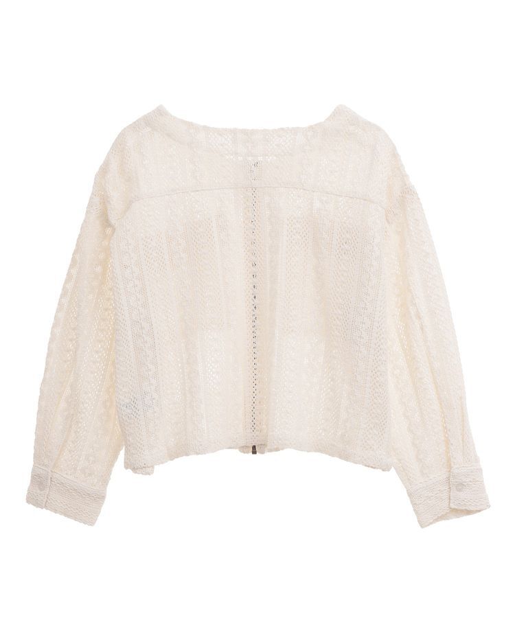 Green Parks「インド綿 レースシャツブルゾン」|カーディガン|