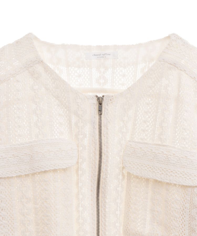 Green Parks「インド綿 レースシャツブルゾン」|カーディガン|