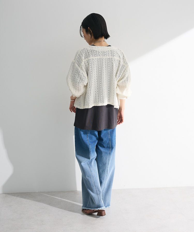 Green Parks「インド綿 レースシャツブルゾン」|カーディガン|