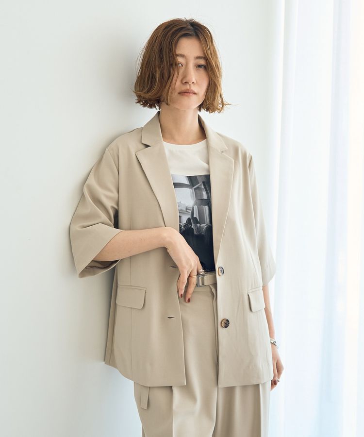 YECCA VECCA「ハーフスリーブジャケット」|テーラードジャケット|