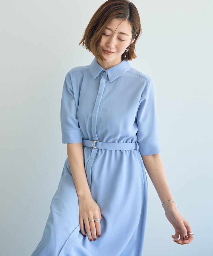 YECCA VECCA「ベルト付きシャツワンピース」|ワンピース|