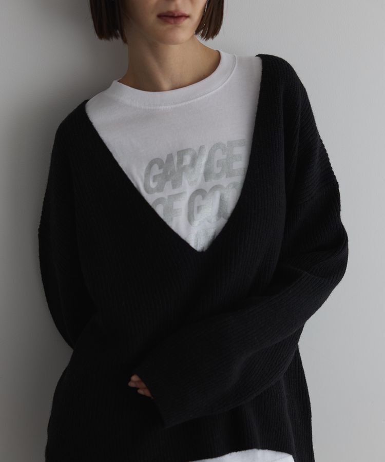 GARAGE OF GOOD CLOTHING「深Vネック畔ニットプルオーバー」|ニット・セーター|