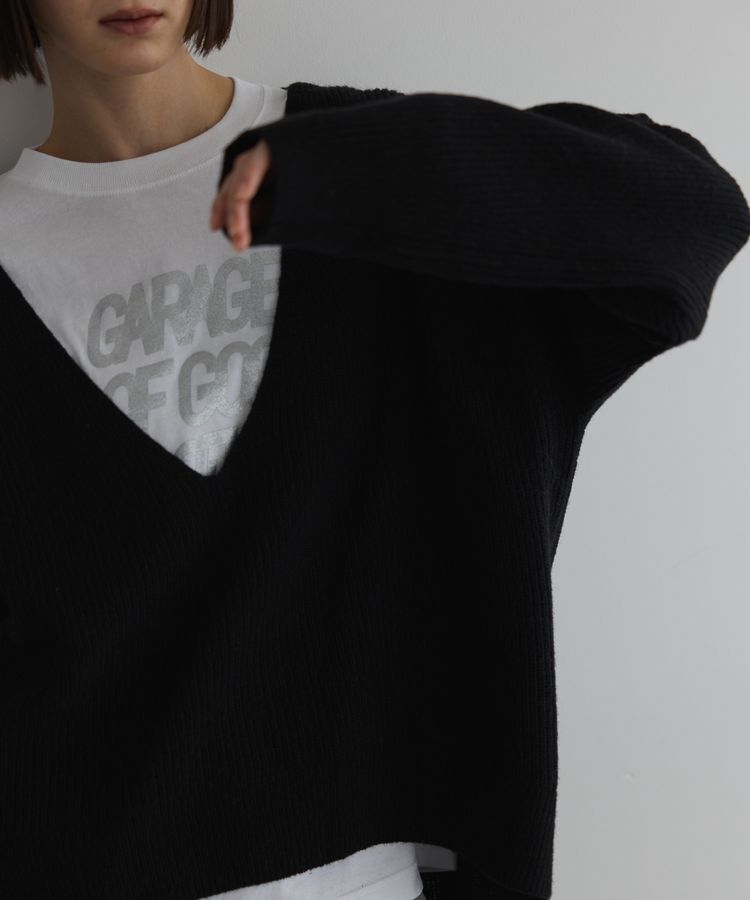 GARAGE OF GOOD CLOTHING「深Vネック畔ニットプルオーバー」|ニット・セーター|