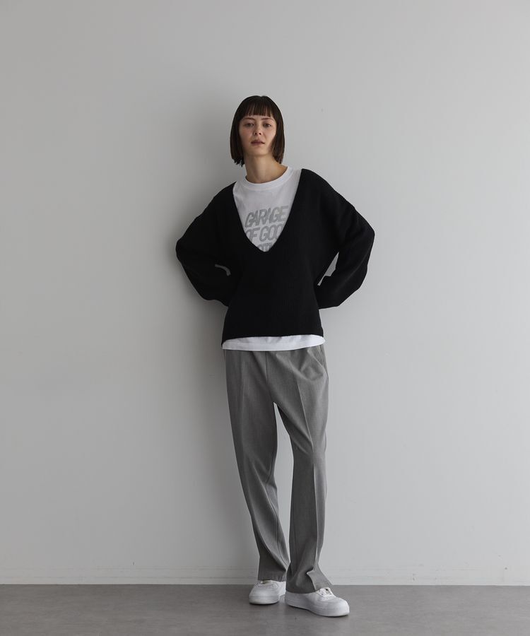 GARAGE OF GOOD CLOTHING「深Vネック畔ニットプルオーバー」|ニット・セーター|