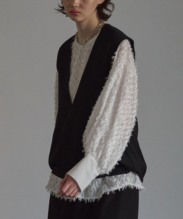 GARAGE OF GOOD CLOTHING「ロングカフスジャガードブラウス」|シャツ・ブラウス|