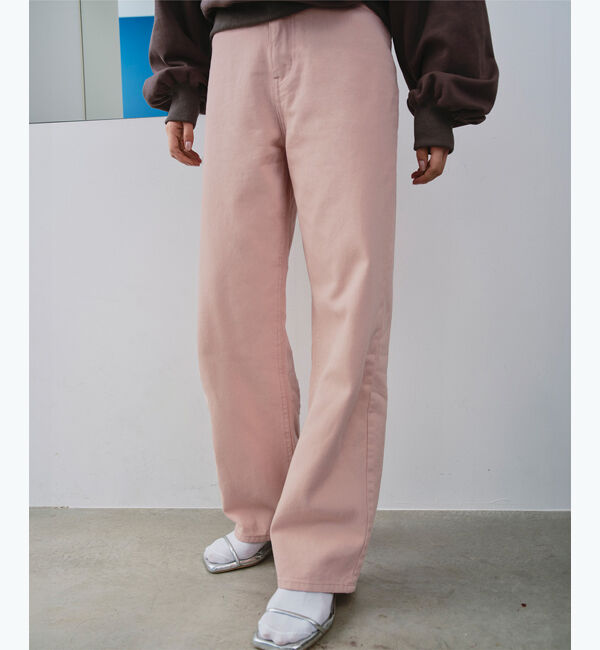 titivate「ドット/カラーストレートデニムパンツ」|デニム|