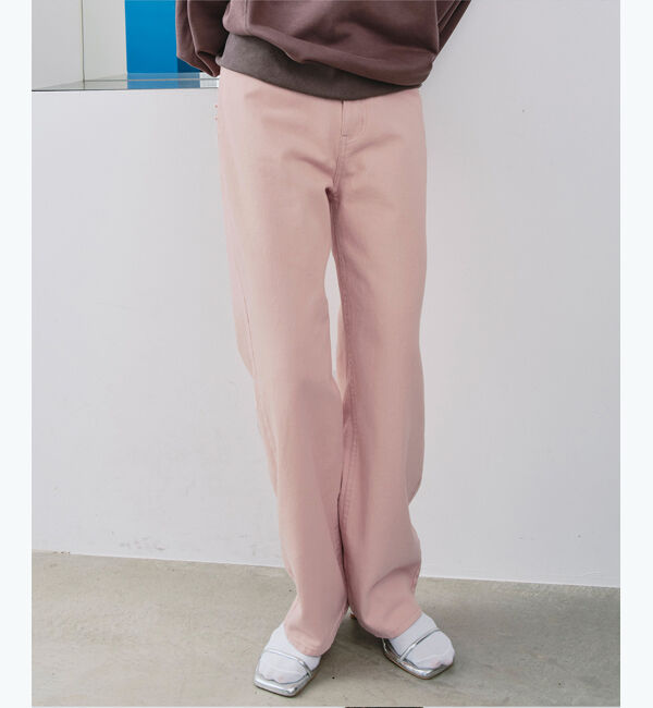 titivate「ドット/カラーストレートデニムパンツ」|デニム|