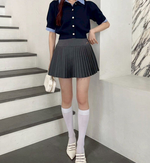  「今期トレンド/重ね襟半袖ニット」|ニット・セーター|