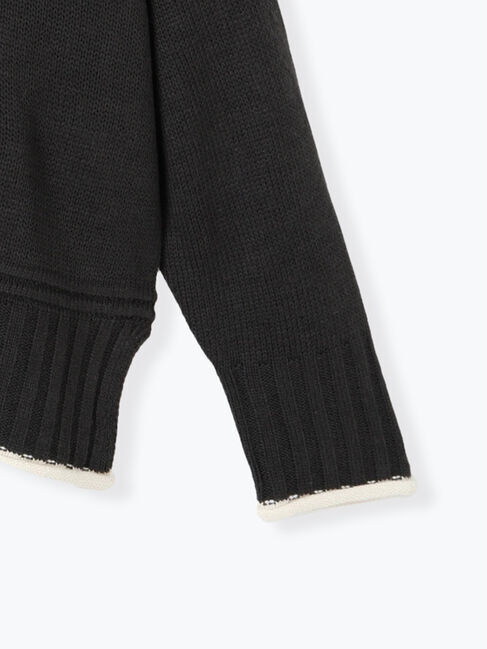 Lugnoncure「編地切替配色クルーネックニット」|ニット・セーター|