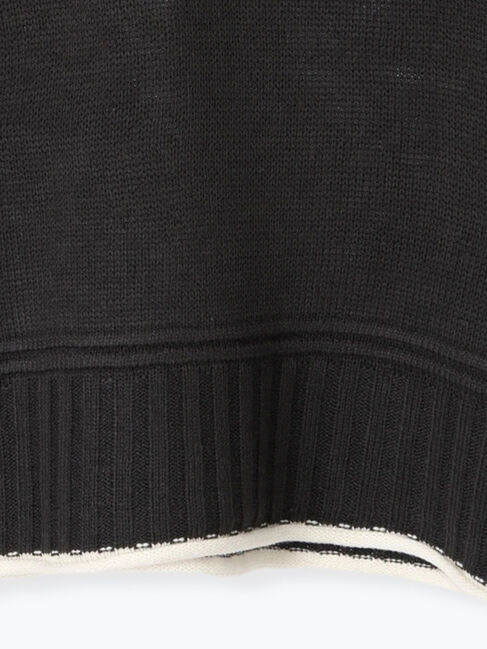 Lugnoncure「編地切替配色クルーネックニット」|ニット・セーター|