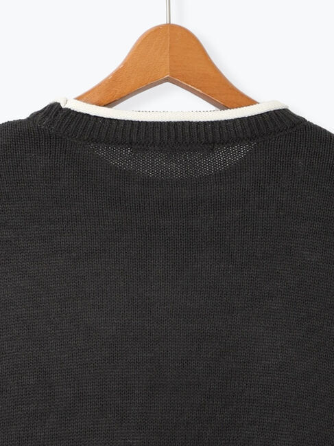 Lugnoncure「編地切替配色クルーネックニット」|ニット・セーター|