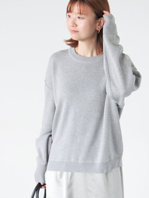 Lugnoncure「スウェットライクプルオーバーニット」|ニット・セーター|グレー