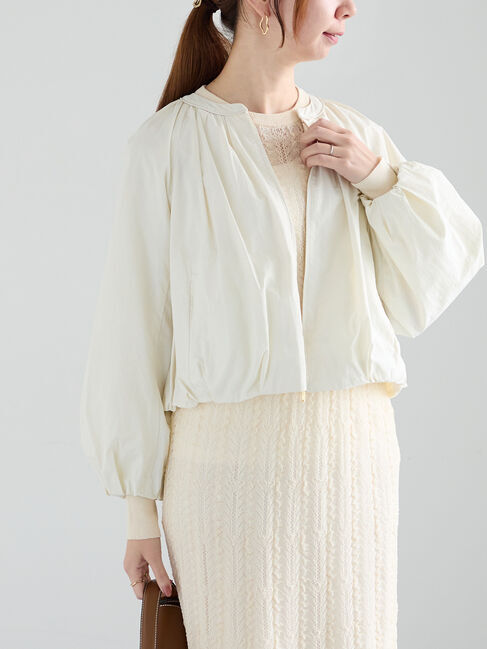 Te chichi「バルーンヘムギャザーブルゾン」|ブルゾン・スタジャン|オフホワイト