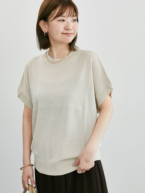 Lugnoncure「チューリップスリーブニット」|ニット・セーター|ベージュ