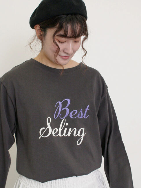 Samansa Mos2「ロゴ刺繍アソートロングTシャツ」|Tシャツ・カットソー|
