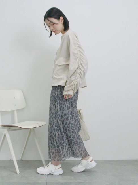 Samansa Mos2 blue「ラメプリーツアソート柄スカート」|スカート|