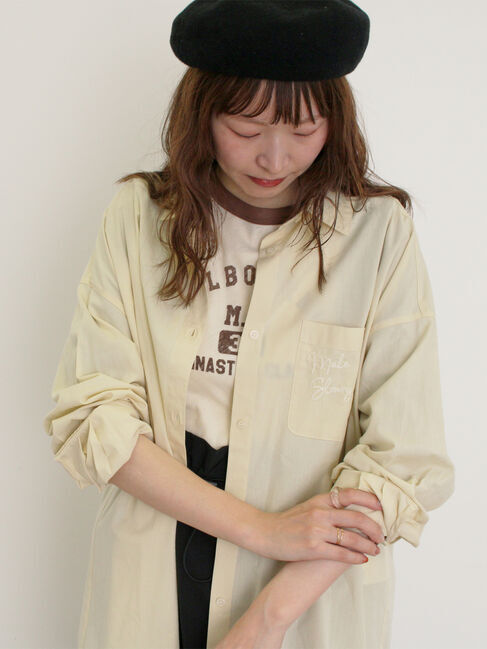 Samansa Mos2「ルーズシルエットシャツ」|シャツ・ブラウス|イエロー