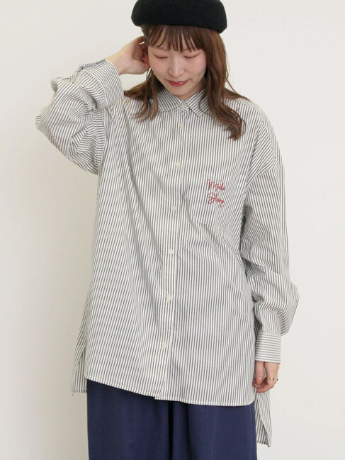 Samansa Mos2「ルーズシルエットシャツ」|シャツ・ブラウス|ブラック