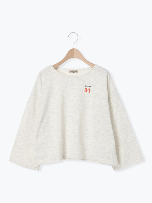 Samansa Mos2「インレイ裏毛カットオフロゴ刺繍カットソー」|Tシャツ・カットソー|