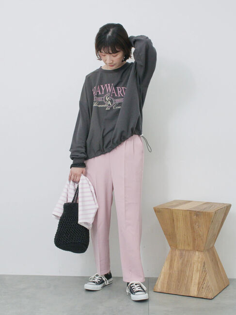 Samansa Mos2 blue「異素材切替リメイク風プルオーバー」|Tシャツ・カットソー|