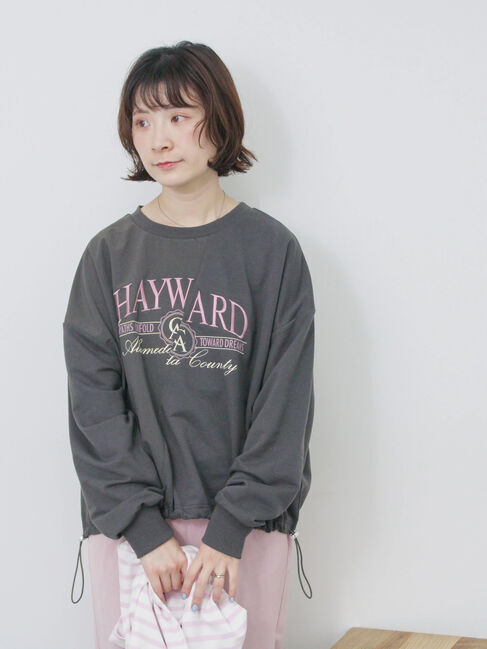 Samansa Mos2 blue「異素材切替リメイク風プルオーバー」|Tシャツ・カットソー|