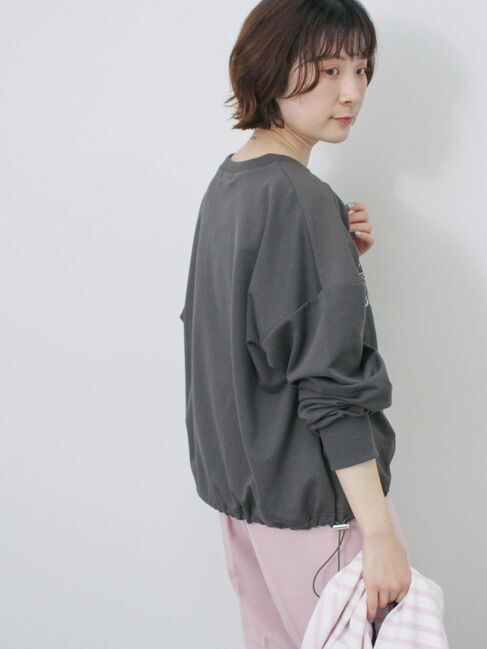 Samansa Mos2 blue「異素材切替リメイク風プルオーバー」|Tシャツ・カットソー|