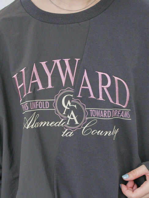 Samansa Mos2 blue「異素材切替リメイク風プルオーバー」|Tシャツ・カットソー|