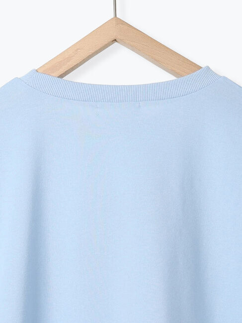 Samansa Mos2 blue「異素材切替リメイク風プルオーバー」|Tシャツ・カットソー|