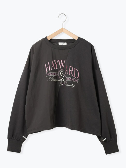 Samansa Mos2 blue「異素材切替リメイク風プルオーバー」|Tシャツ・カットソー|