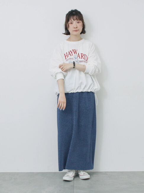 Samansa Mos2 blue「異素材切替リメイク風プルオーバー」|Tシャツ・カットソー|