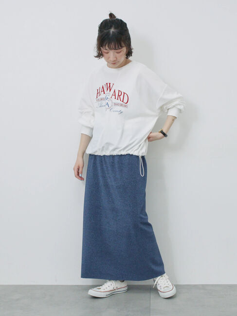 Samansa Mos2 blue「異素材切替リメイク風プルオーバー」|Tシャツ・カットソー|