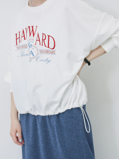 Samansa Mos2 blue「異素材切替リメイク風プルオーバー」|Tシャツ・カットソー|