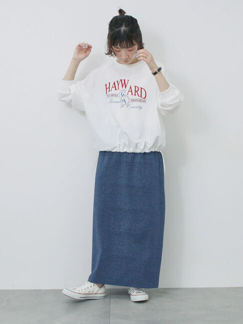 Samansa Mos2 blue「異素材切替リメイク風プルオーバー」|Tシャツ・カットソー|