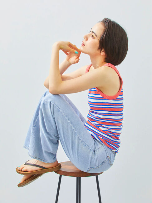 SM2「ランダムリブカップ付アシメキャミソール」|キャミソール|