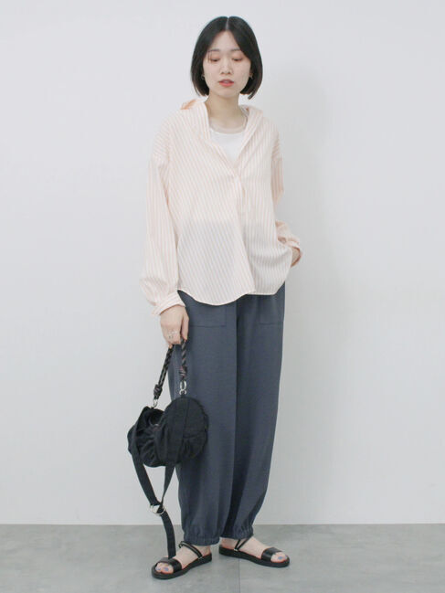 Samansa Mos2 blue「【接触冷感】マルチスタイルシャツ」|シャツ・ブラウス|