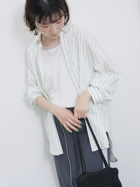 Samansa Mos2 blue「【接触冷感】マルチスタイルシャツ」|シャツ・ブラウス|