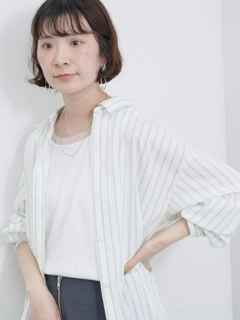 Samansa Mos2 blue「【接触冷感】マルチスタイルシャツ」|シャツ・ブラウス|