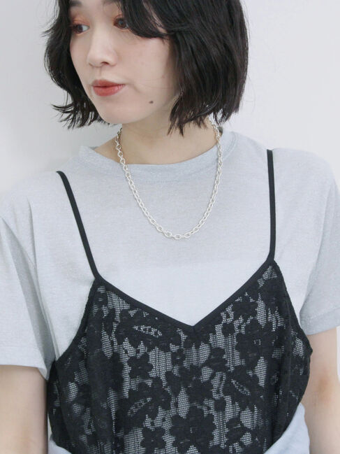 Samansa Mos2 blue「メッシュレースキャミワンピース」|ワンピース|