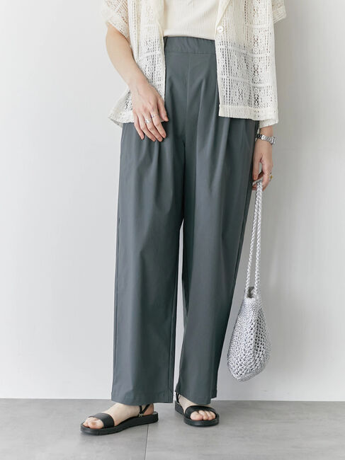 Samansa Mos2 blue「ストレッチタックカーブパンツ」|その他|